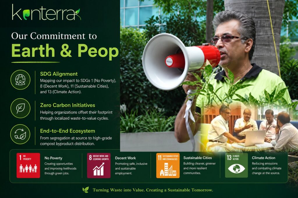 Commitment to sustainability through SDG alignment, zero carbon initiatives, and an end-to-end ecosystem for waste management.