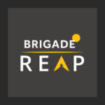 Brigade REAP logo with yellow sun and arrow