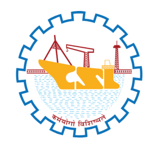 Cochin Shipyard Limited (CSL) logo with ship, cranes, and Hindi motto "कर्मयोगो विशिष्यते