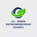 CII - Green Entrepreneurship Council logo featuring a green leaf within a blue circle.
