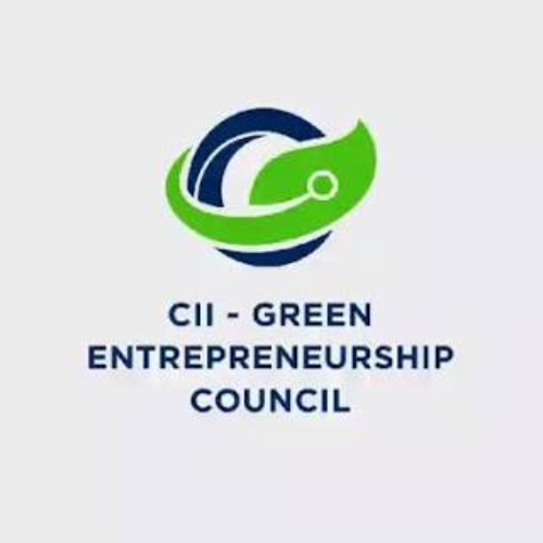 CII - Green Entrepreneurship Council logo featuring a green leaf within a blue circle.