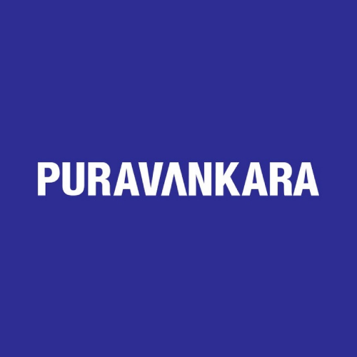 Puravankara logo on a blue background