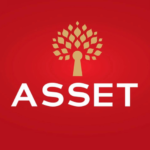 ASSET logo with a golden tree and keyhole on a red background