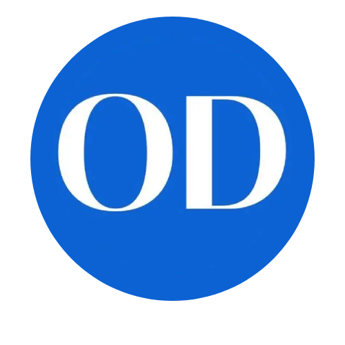 Blue circular logo featuring the letters "OD" in white, representing a brand or organization.